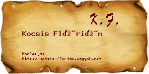 Kocsis Flórián névjegykártya